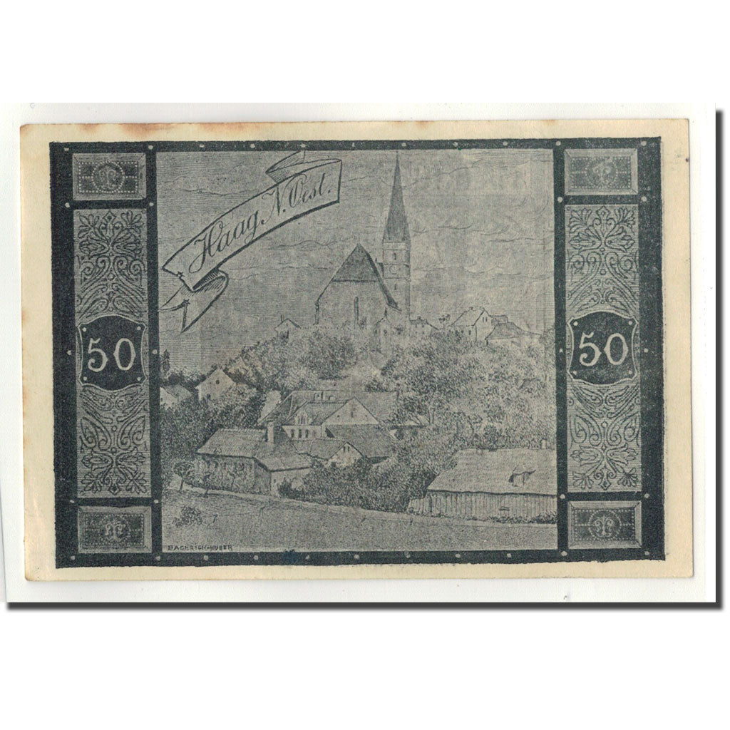 Banknote, Austria, Haag, 50 Heller, paysage, UNC(63), Mehl:318 IVc