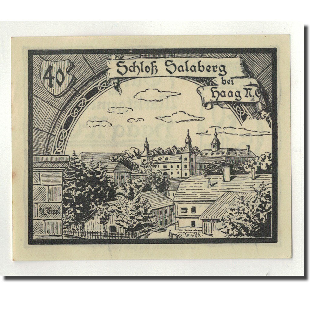 Geldschein, Österreich, Haag, 40 Heller, paysage, UNZ-, Mehl:318 IVb