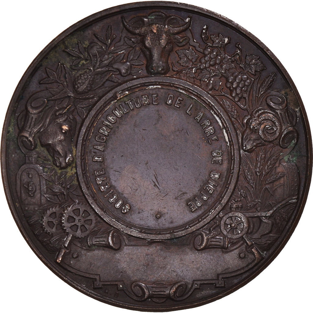 France, Médaille, Société d'Agriculture de Dieppe, Desaide, TB+, Cuivre