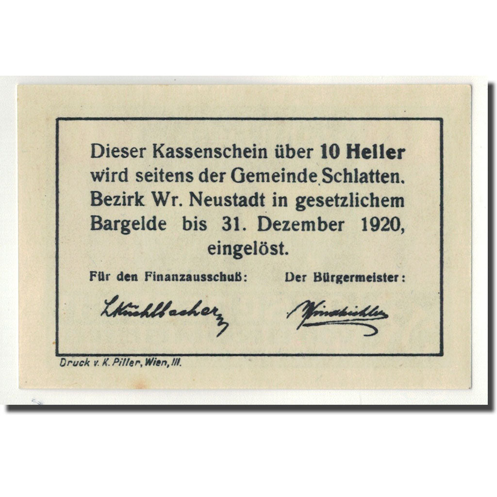 Banconote, Austria, Bromberg, 10 Heller, Eglise, SPL, Mehl:105a