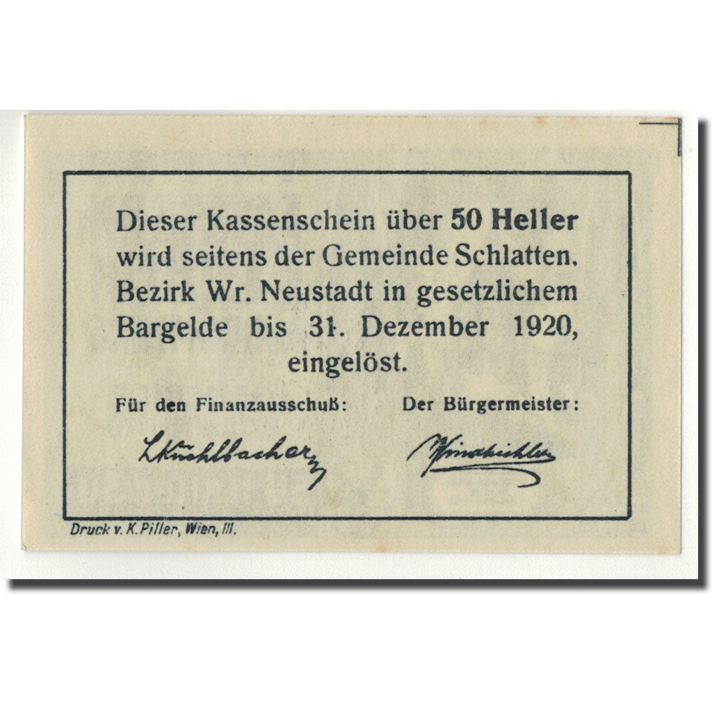 Geldschein, Österreich, Bromberg, 50 Heller, Eglise, UNZ-, Mehl:105a