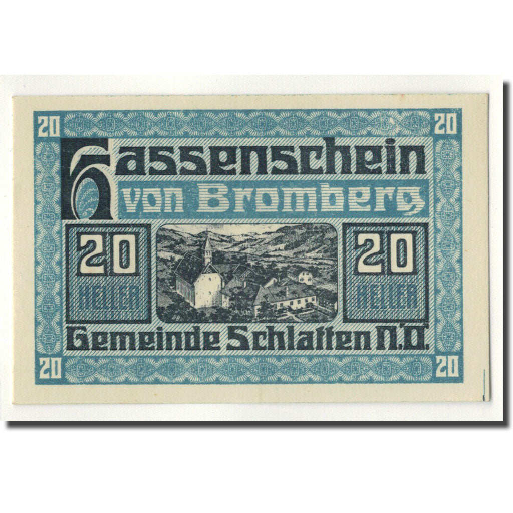 Geldschein, Österreich, Bromberg, 20 Heller, paysage, UNZ-, Mehl:105a