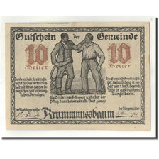 Banknote, Austria, Krummnusbaum, 10 Heller, personnage, 1920, UNC(63), Mehl:488