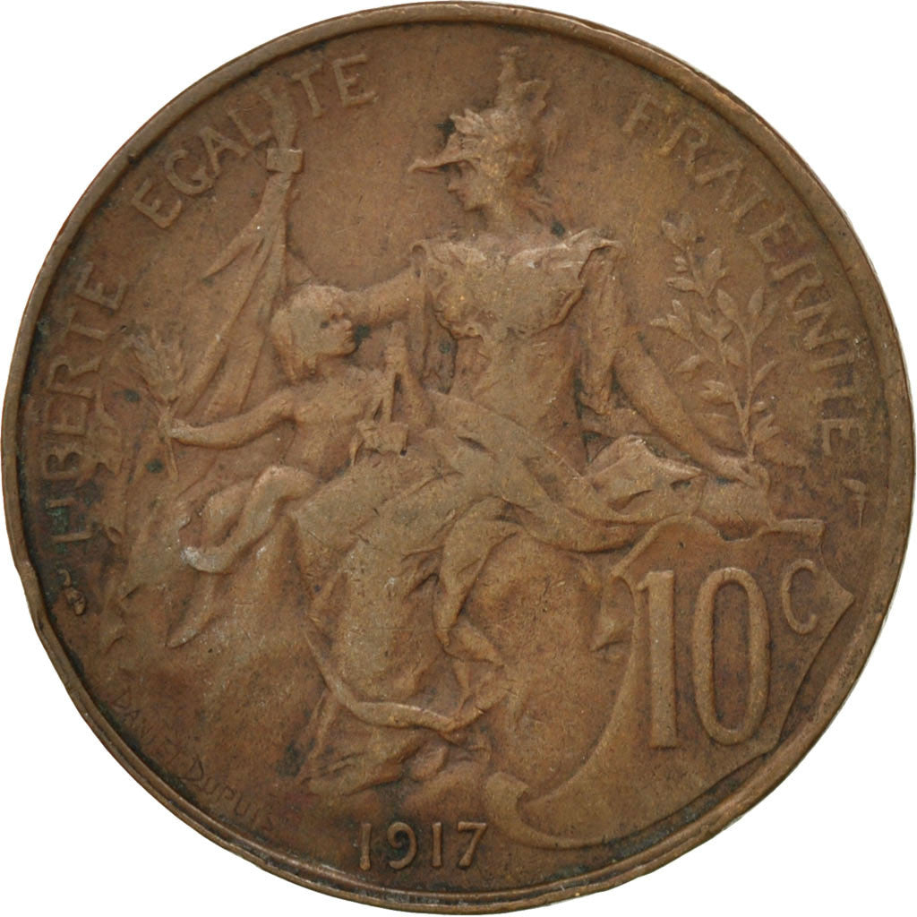 Monnaie, France, Dupuis, 10 Centimes, 1917, Paris, TTB, Bronze, KM:843