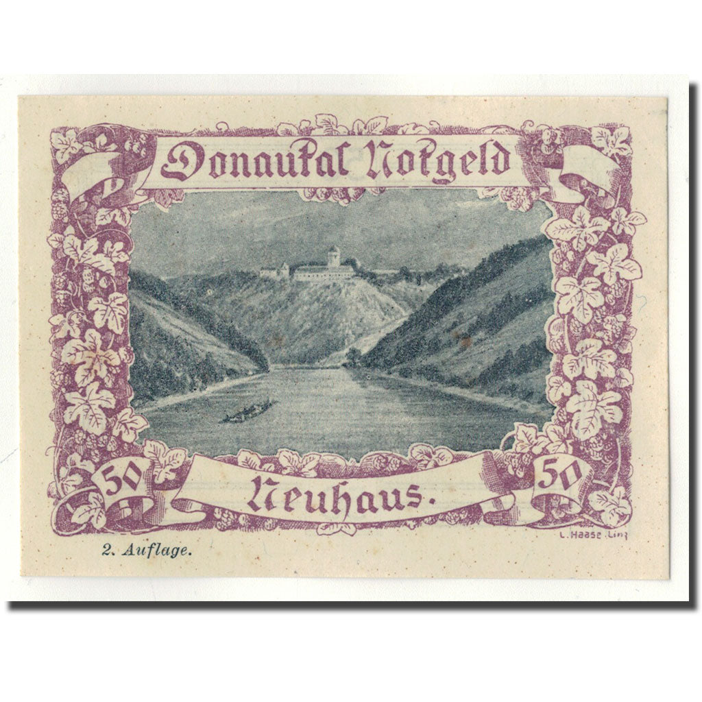 Banconote, Austria, Donaulal, 50 Heller, paysage 1, SPL, Mehl:127d