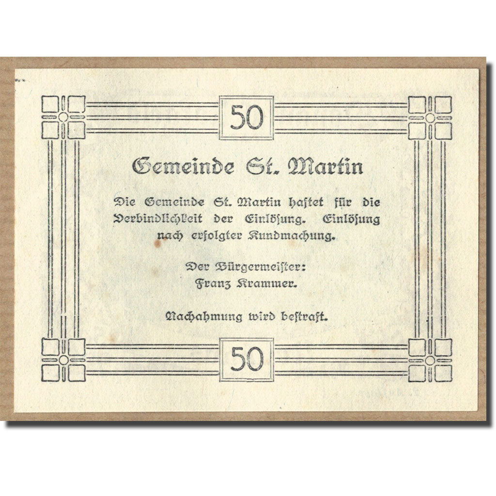 Banconote, Austria, Donaulal, 50 Heller, paysage 1, SPL, Mehl:127d