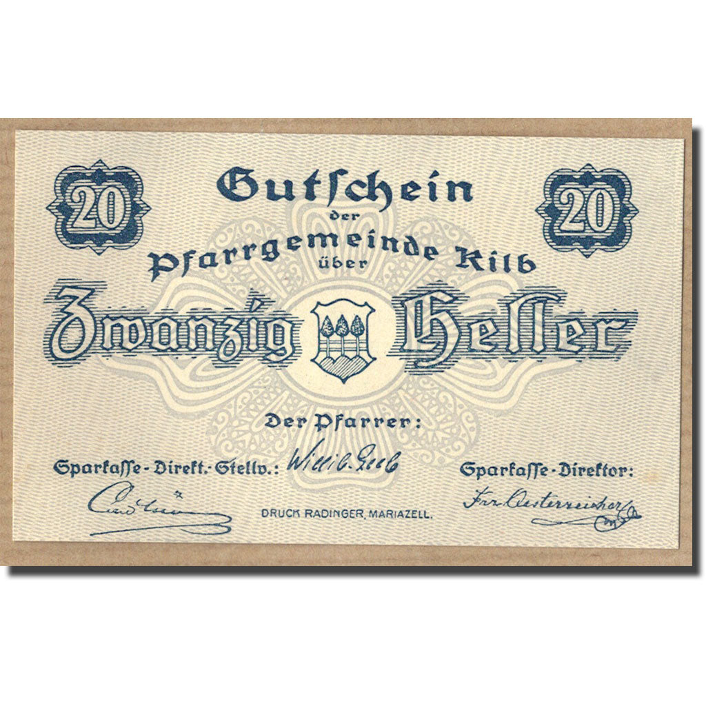 Banknote, Austria, Kilb, 20 Heller, Ecusson, 1920, 1920-06-10, UNC(63), Mehl:437