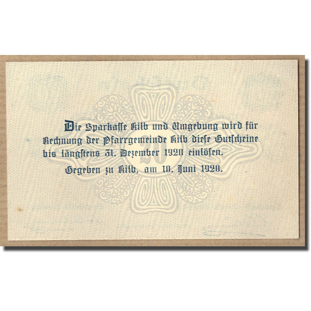 Banknote, Austria, Kilb, 20 Heller, Ecusson, 1920, 1920-06-10, UNC(63), Mehl:437