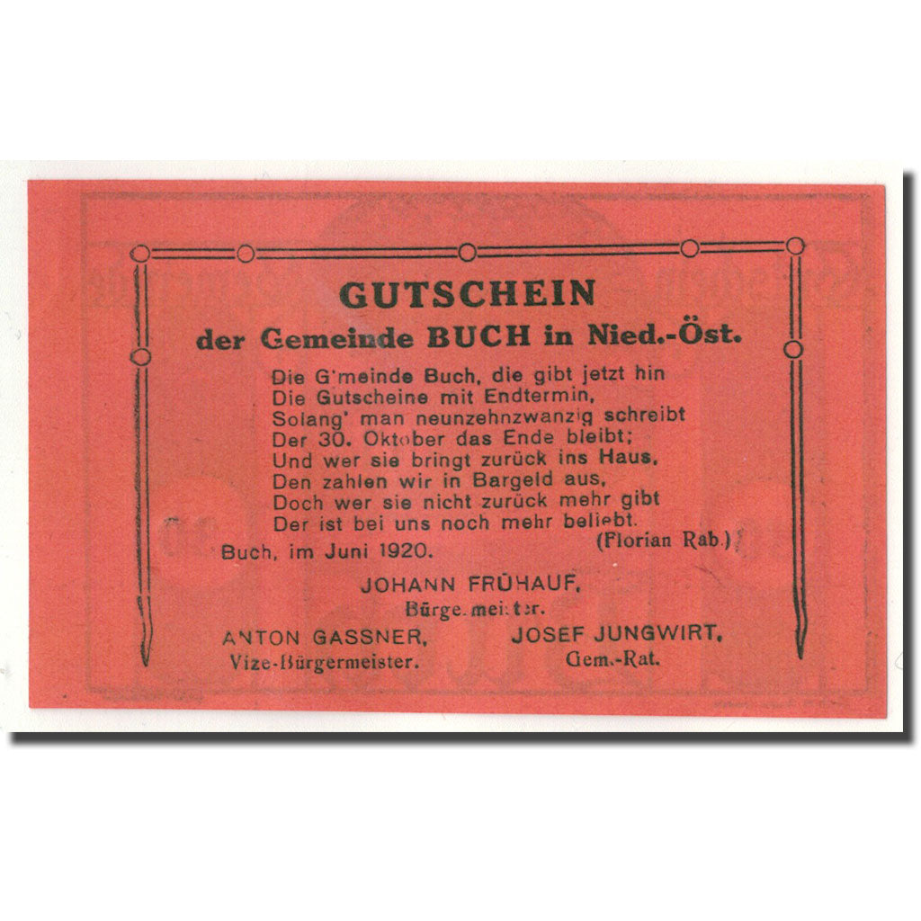 Banknote, Austria, Buch, 30 Heller, paysage, 1920, UNC(63), Mehl:113a