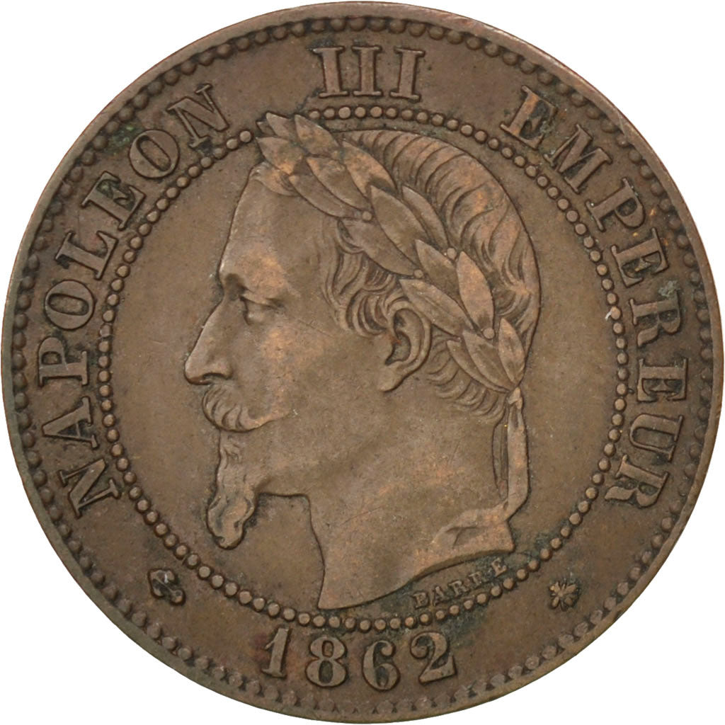 Second Empire, 2 Centimes Napoléon III tête laurée, 1862 A, Paris, Gadoury 104