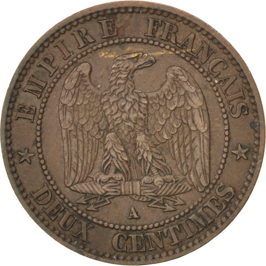 Second Empire, 2 Centimes Napoléon III tête laurée, 1862 A, Paris, Gadoury 104