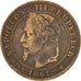 Moneta, Francia, Napoleon III, Napoléon III, 2 Centimes, 1861, Strasbourg, MB+
