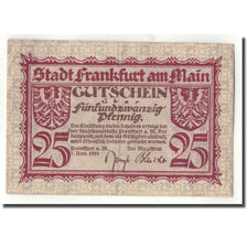 Banknote, Germany, Frankfurt am Main Stadt, 25 Pfennig, paysage, 1919