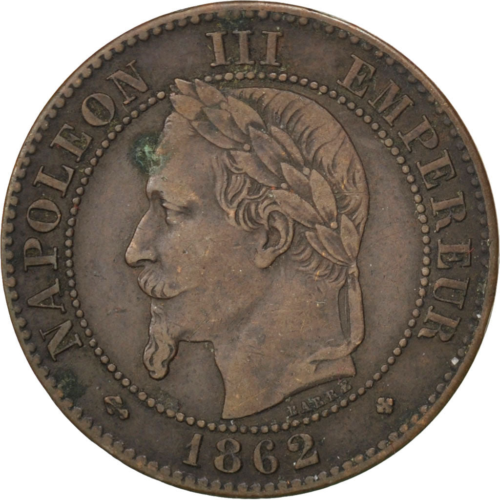 Second Empire, 2 Centimes Napoléon III tête laurée, 1862 BB, Strasbourg, Gadoury