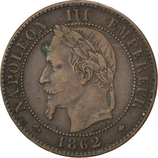 Second Empire, 2 Centimes Napoléon III tête laurée, 1862 BB, Strasbourg, Gadoury