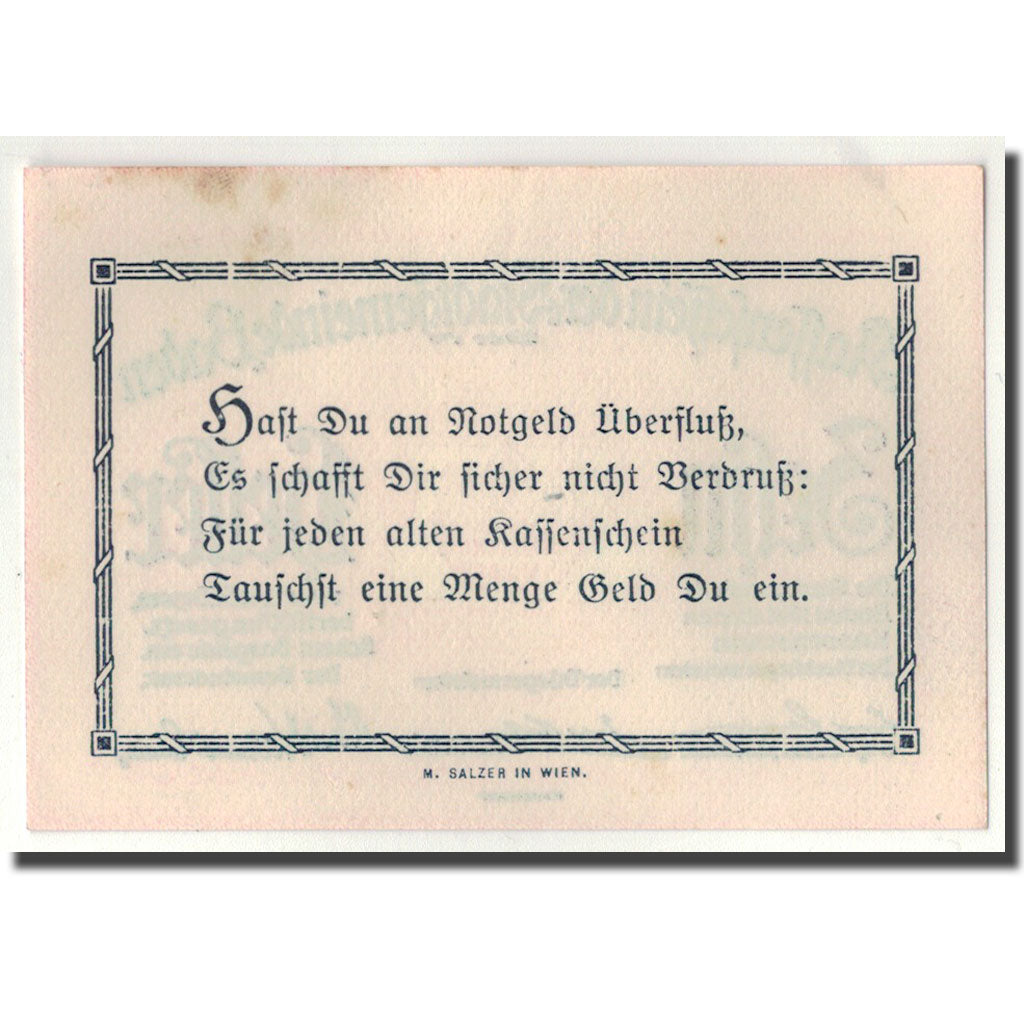 Geldschein, Österreich, Baden, 10 Heller, paysage, 1920, 1920-12-31, UNZ-