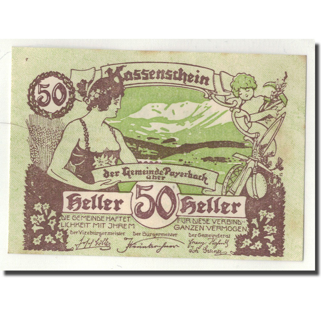 Banknote, Austria, Payerbach, 50 Heller, personnage 1, UNC(63), Mehl:FS 725