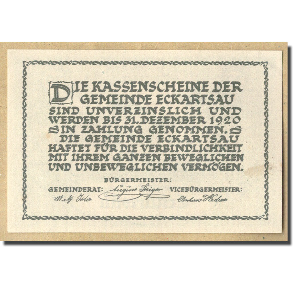 Geldschein, Österreich, Eckartsau, 30 Heller, Monument, 1920, UNZ-, Mehl:FS 149