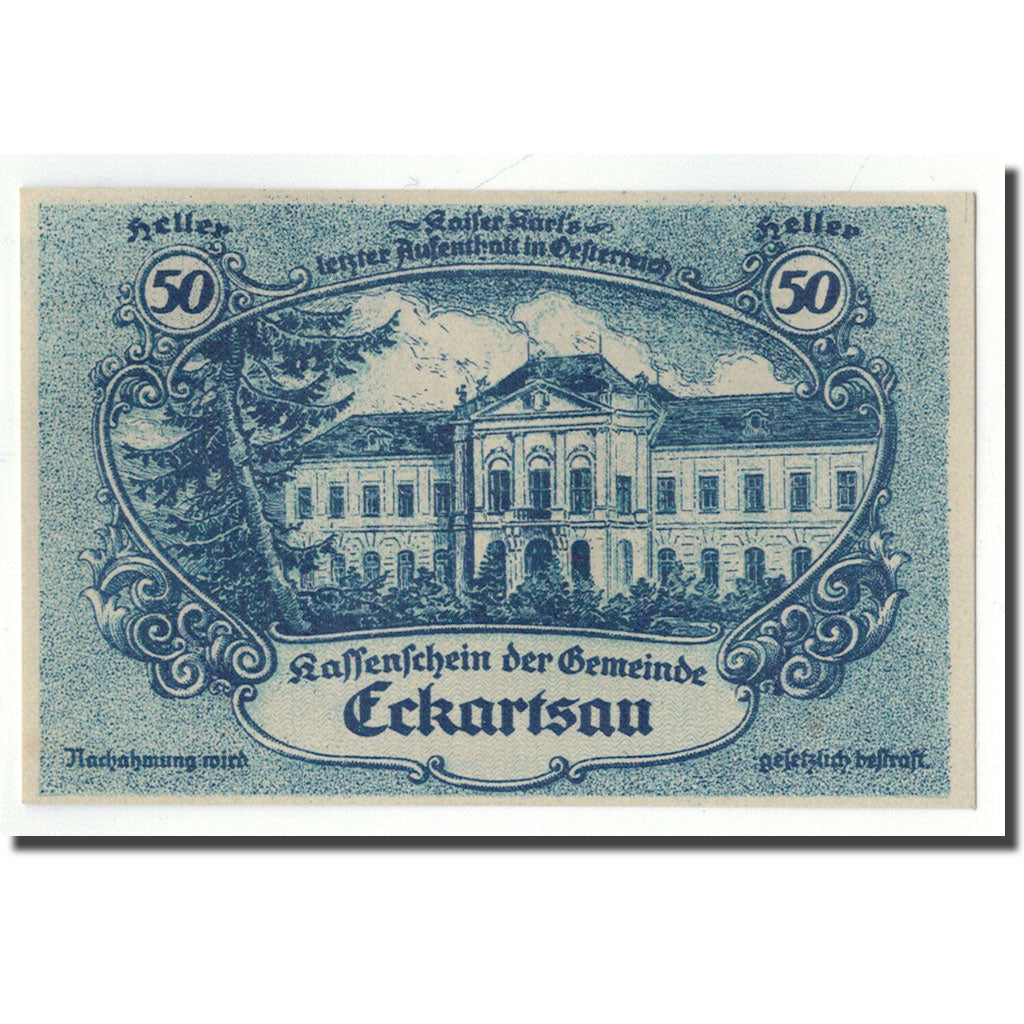 Geldschein, Österreich, Eckartsau, 50 Heller, Monument, 1920, UNZ-, Mehl:FS 149