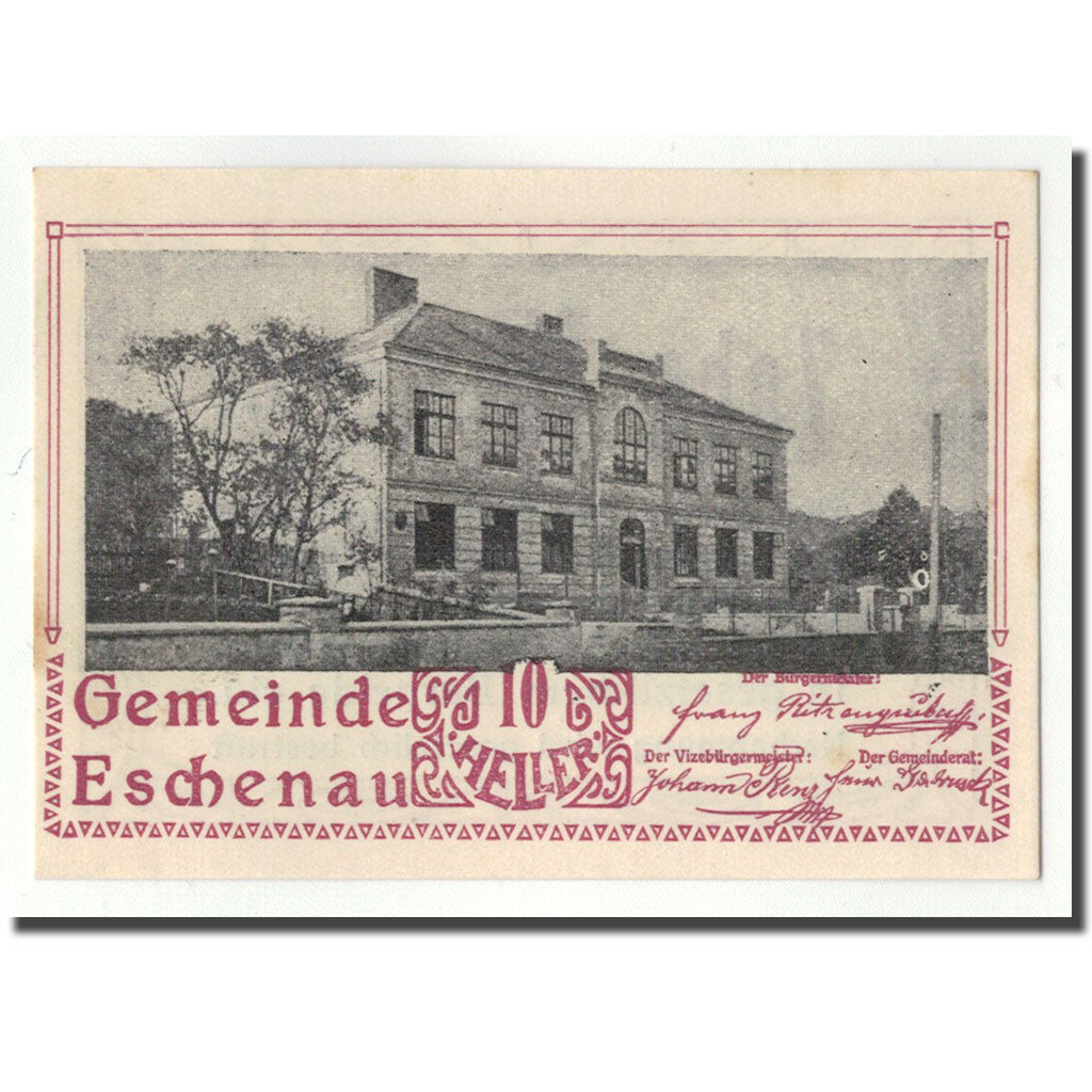Geldschein, Österreich, Eschenau, 10 Heller, paysage, 1920, UNZ-, Mehl:FS 186a