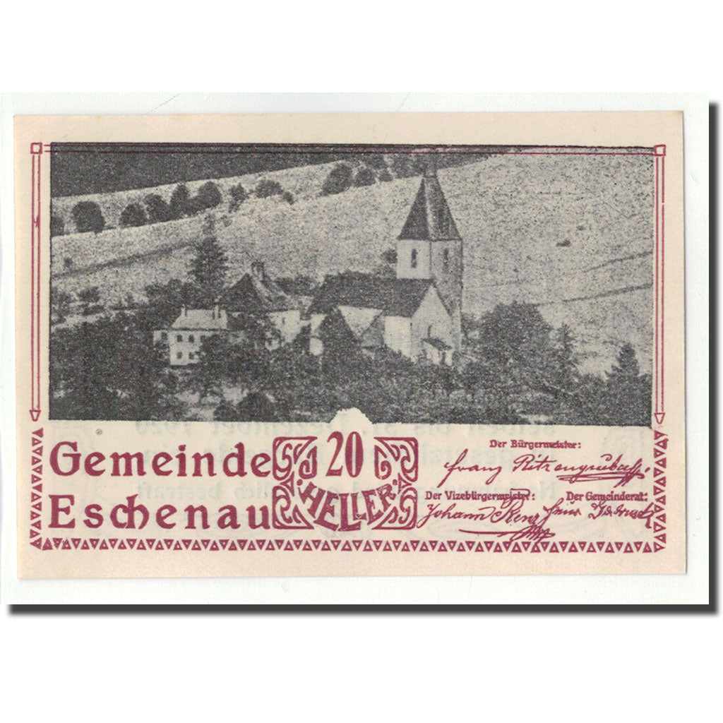 Geldschein, Österreich, Eschenau, 20 Heller, paysage, 1920, UNZ-, Mehl:FS 186a