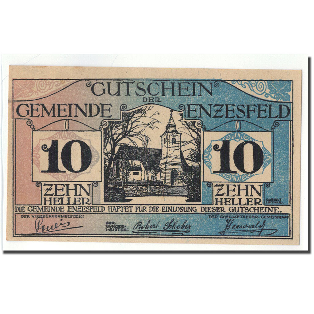 Geldschein, Österreich, Enzesfeld, 10 Heller, Eglise, 1920, 1920-06-05, UNZ-