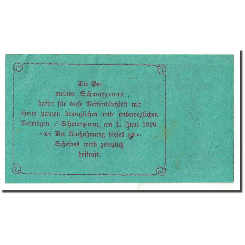 Banknote, Austria, Schwarzenau, 80 Heller, village, 1920, 1920-06-01, UNC(63)