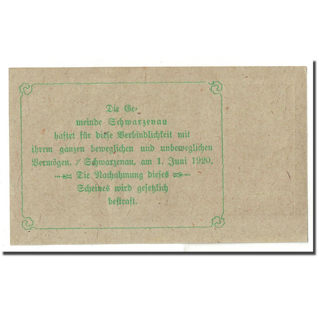 Banknote, Austria, Schwarzenau, 60 Heller, village, 1920, 1920-06-01, UNC(63)