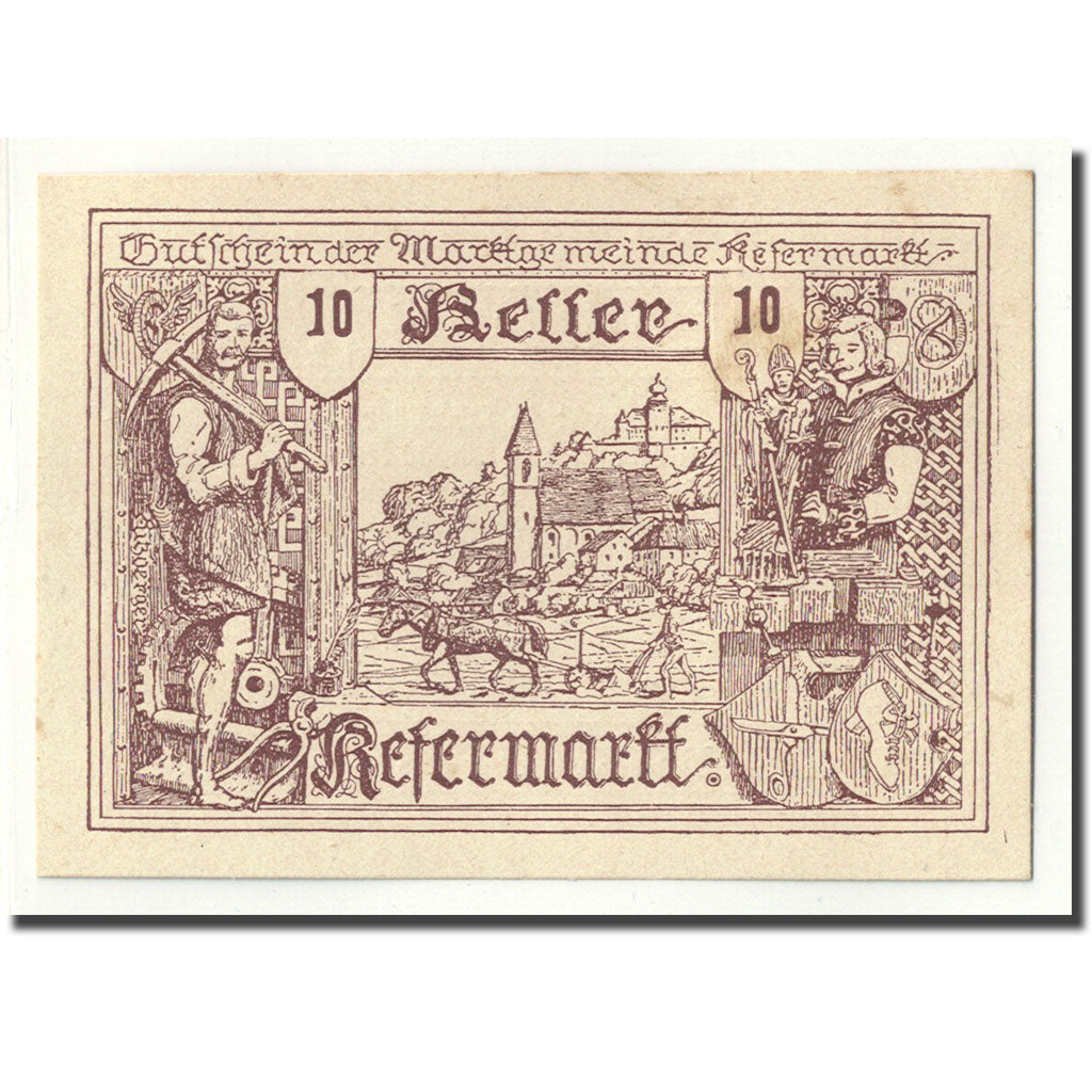 Geldschein, Österreich, Kefermarkt, 10 Heller, paysage, 1920, 1920-04-10, UNZ-