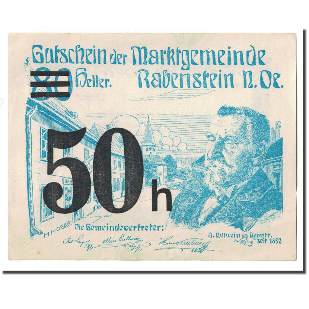 Banknote, Austria, Rabenstein, 50 Heller, paysage 1, 1920, 1920-04-19, UNC(63)