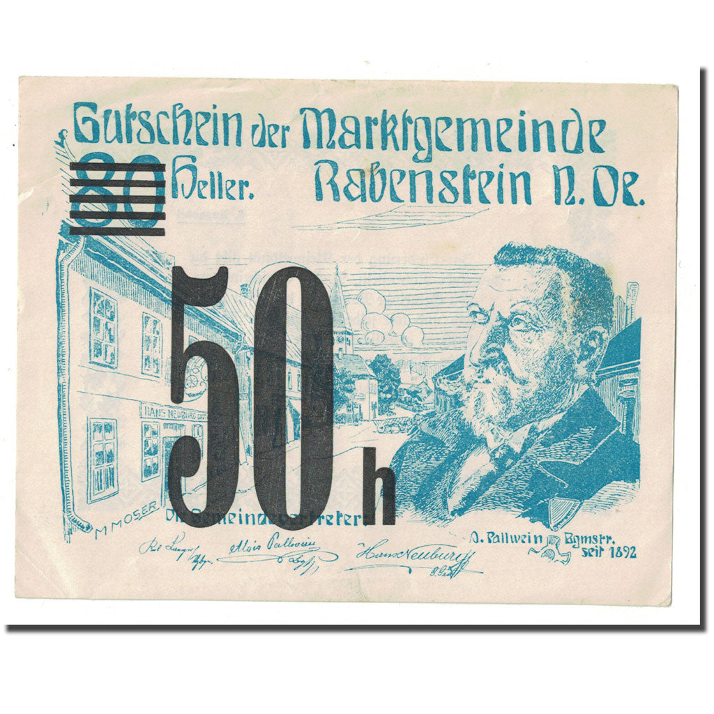 Banknote, Austria, Rabenstein, 50 Heller, paysage 4, 1920, 1920-04-19, UNC(63)