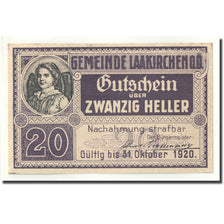 Banknote, Austria, Laakirchen, 20 Heller, portrait, 1920, UNC(63), Mehl:FS 494b