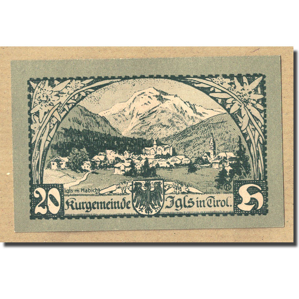 Geldschein, Österreich, Igls, 20 Heller, paysage, 1920, UNZ-, Mehl:FS 403