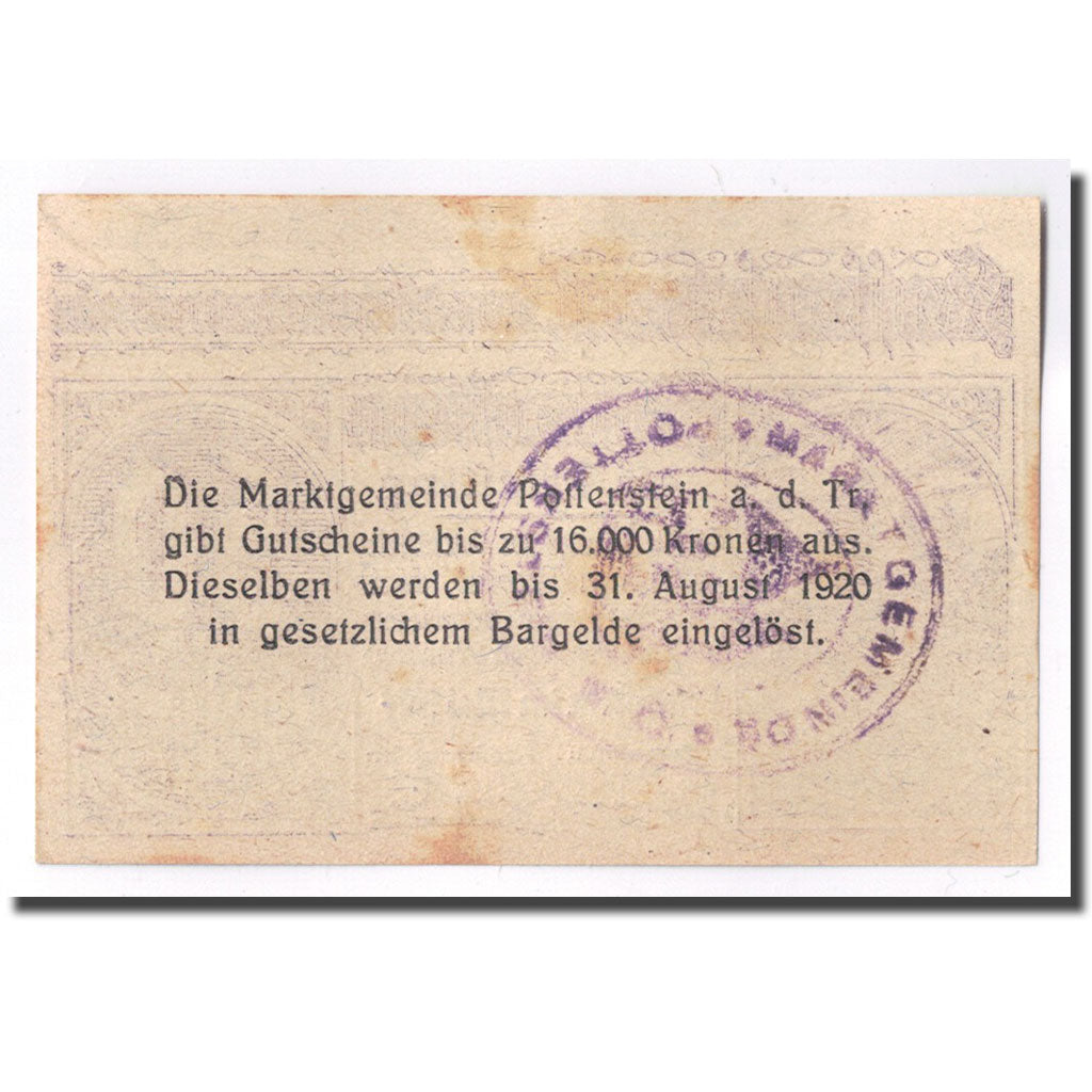 Banknote, Austria, Pottenstein, 50 Heller, tour 1, 1920, UNC(63)