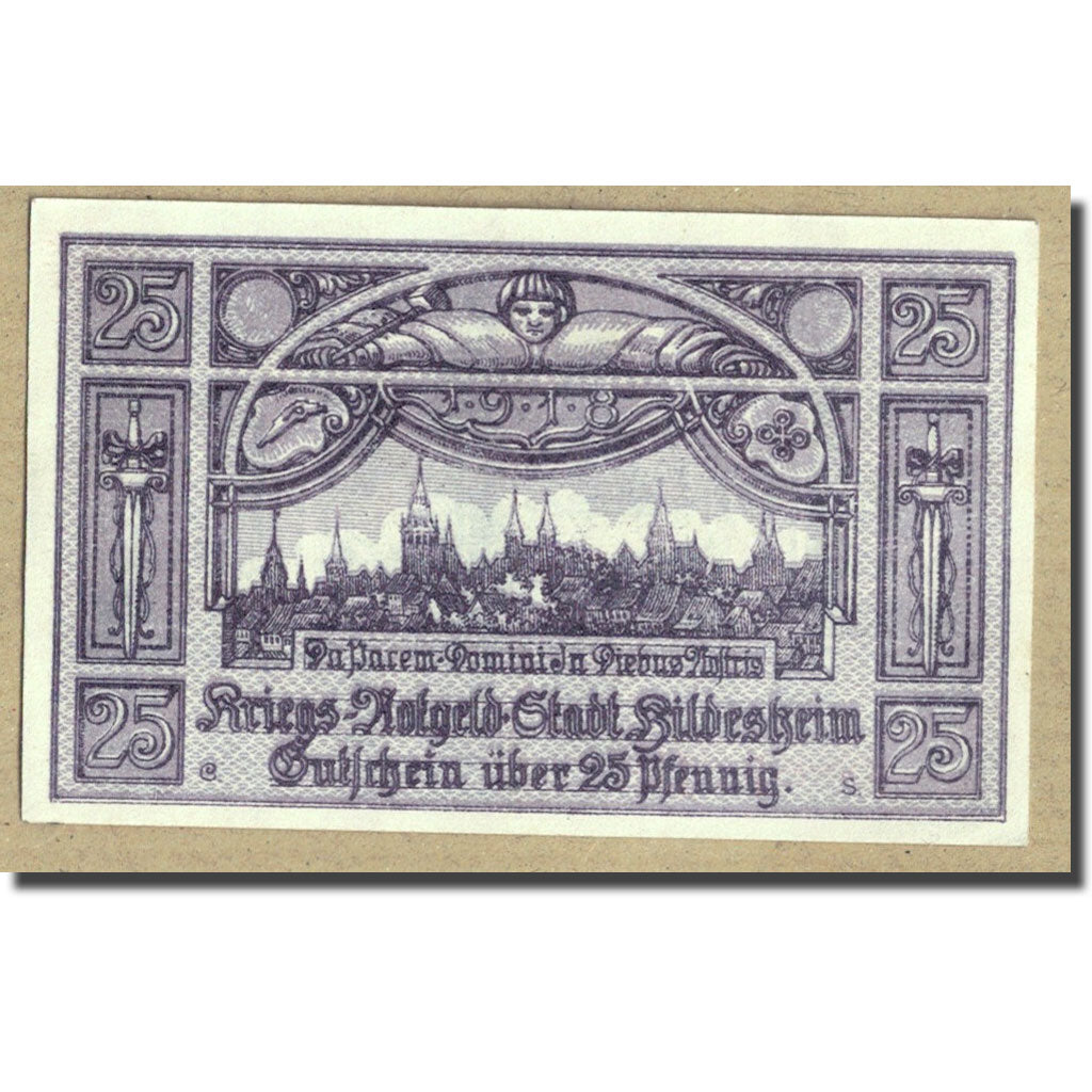 Banknote, Germany, Hildesheim, 25 Pfennig, Ecusson, 1918, 1918-10-18, UNC(63)