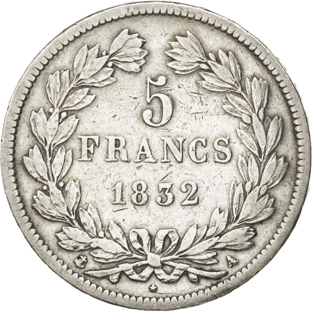 Louis-Philippe I, 5 Francs tête laurée, 1832 A, Paris, Gadoury 678