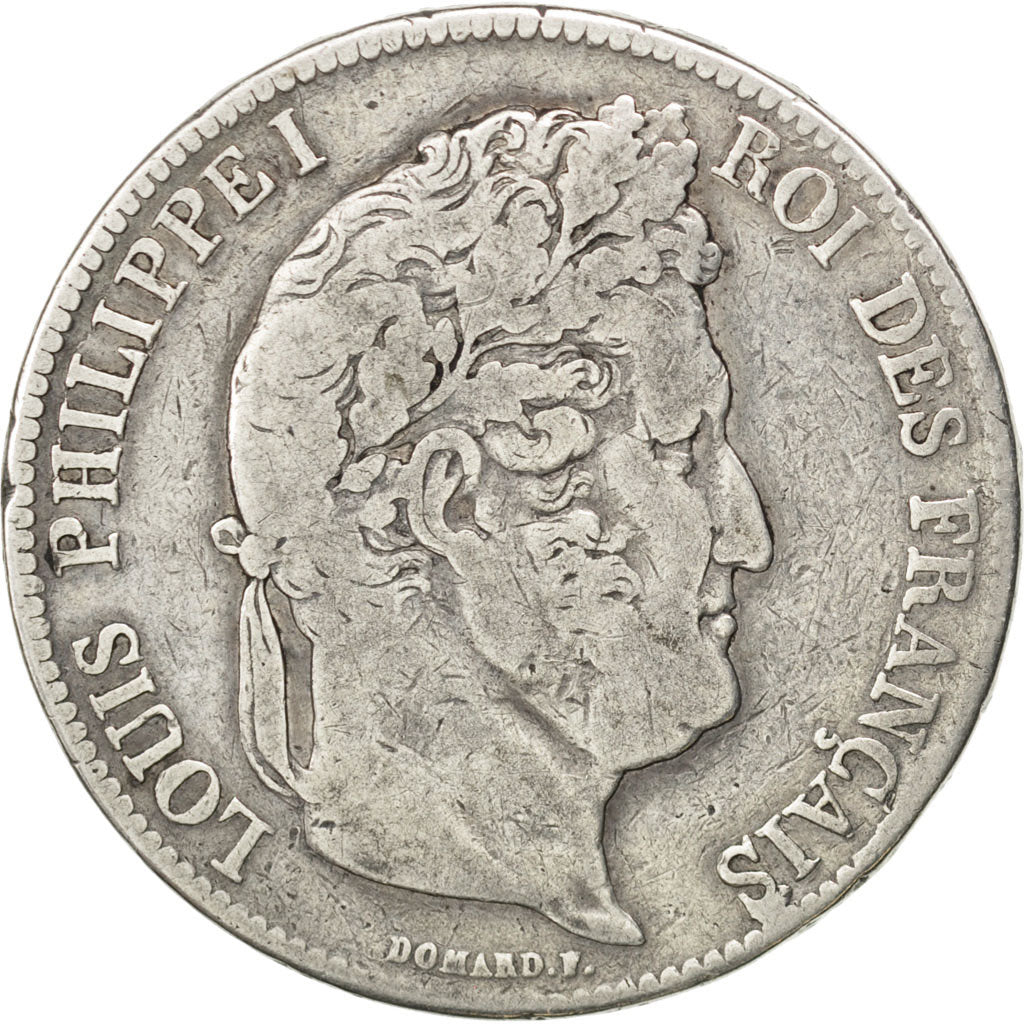Coin, France, Louis-Philippe, 5 Francs, 1837, Paris, VF(30-35), Silver