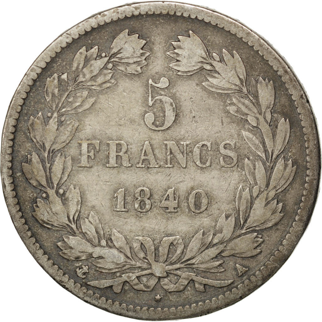 Monnaie, France, Louis-Philippe, 5 Francs, 1840, Paris, TTB, Argent, KM:749.1