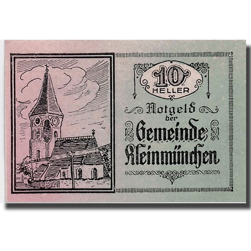 Banknote, Austria, Kleinmünchen, 10 Heller, Eglise, 1920, 1920-06-15, UNC(63)