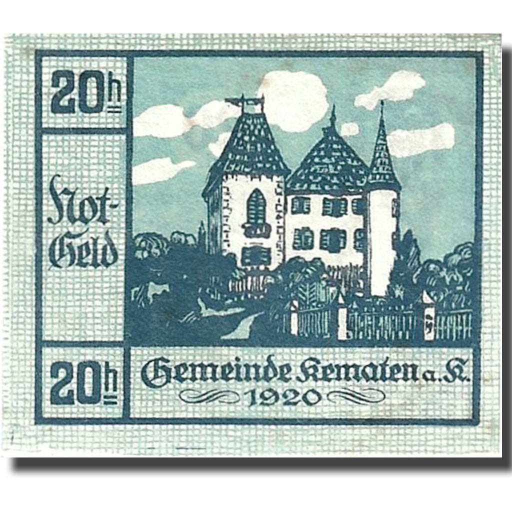 Geldschein, Österreich, Kematen an der Krems, 20 Heller, château, 1920, UNZ-
