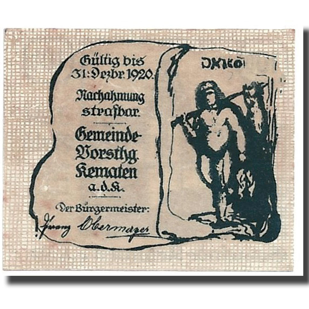 Geldschein, Österreich, Kematen an der Krems, 10 Heller, château, 1920, UNZ-