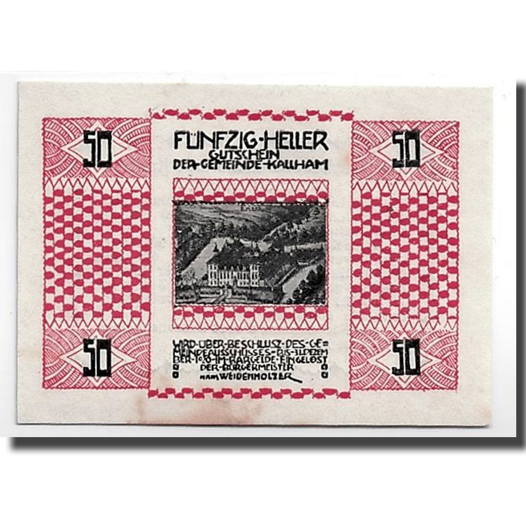 Geldschein, Österreich, Kallham, 50 Heller, château, 1920, 1920-09-15, UNZ-