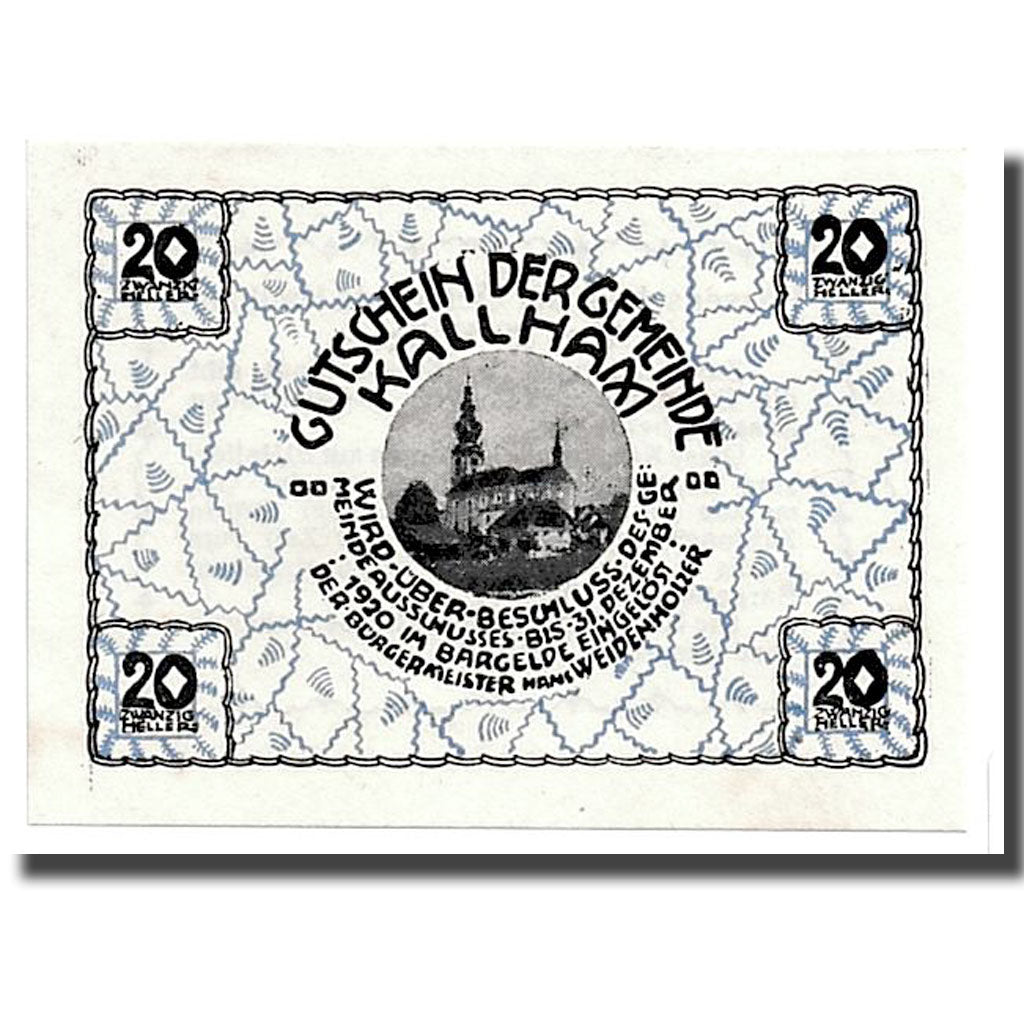 Geldschein, Österreich, Kallham, 20 Heller, château, 1920, 1920-09-15, UNZ-