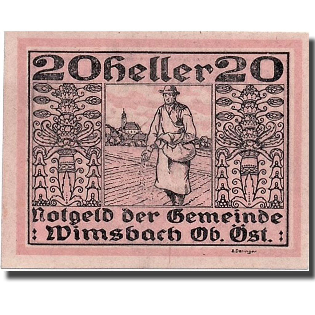 Banknote, Austria, Wimsbach, 20 Heller, paysan, UNC(63), Mehl:1240