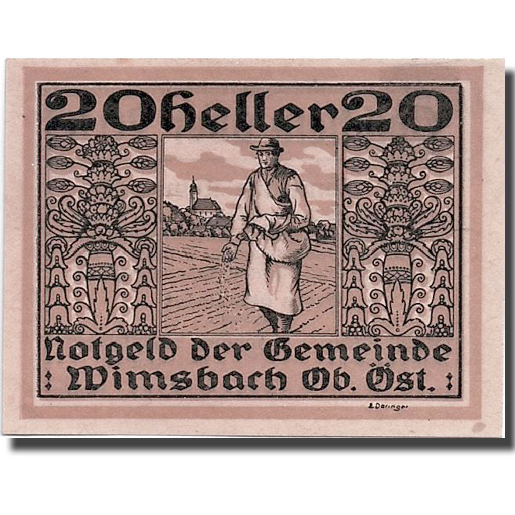 Banknote, Austria, Wimsbach, 20 Heller, paysage 1, UNC(63), Mehl:1240