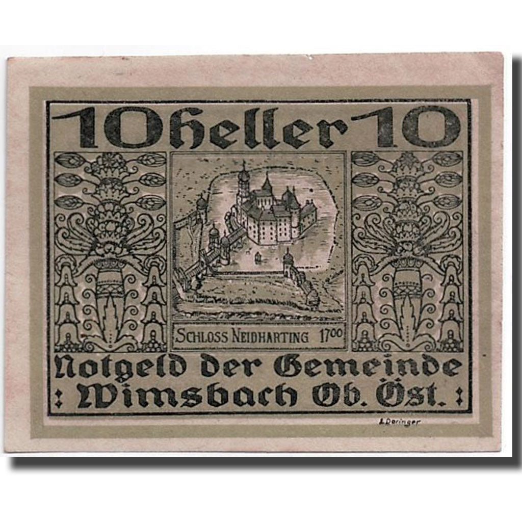 Banknote, Austria, Wimsbach, 10 Heller, chateau 1, UNC(63), Mehl:1240