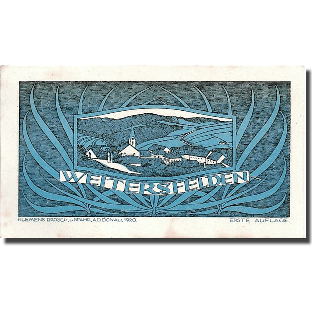 Geldschein, Österreich, Weitersfelden, 50 Heller, paysage, 1920, 1920-05-10