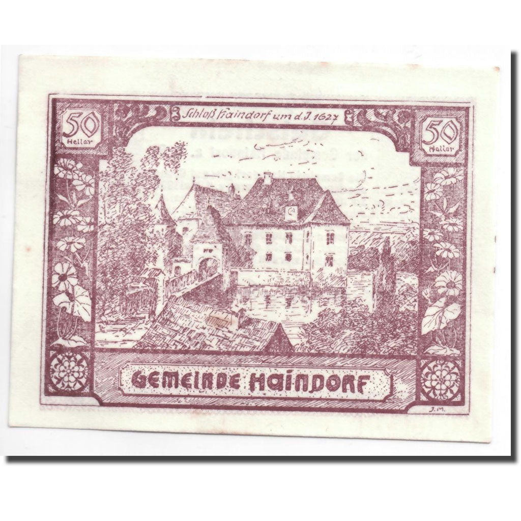 Banknote, Austria, Haindorf, 50 Heller, paysage, 1920, 1920-05-08, UNC(63)
