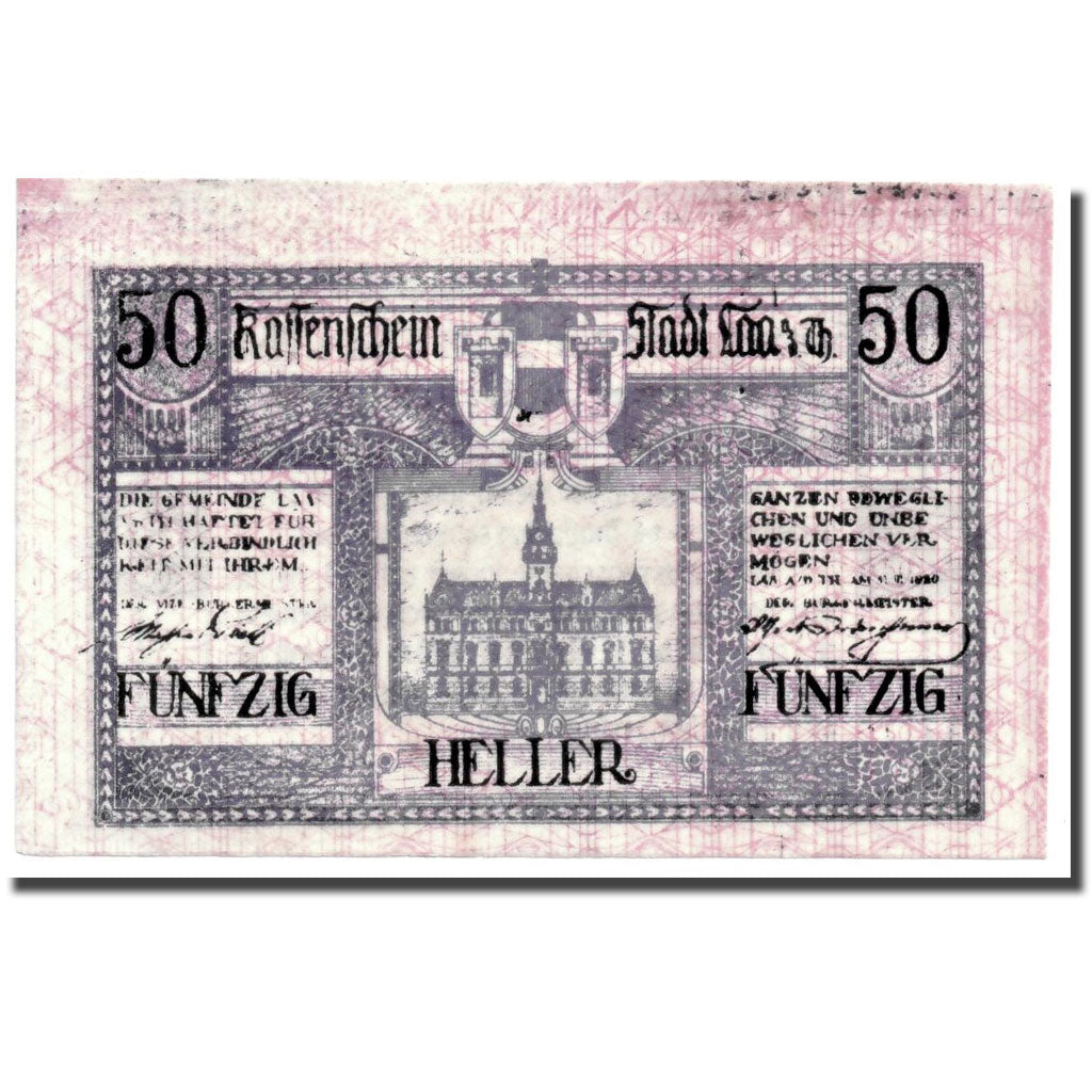 Banknote, Austria, Laa a/d Thaya, 50 Heller, château, UNC(63)