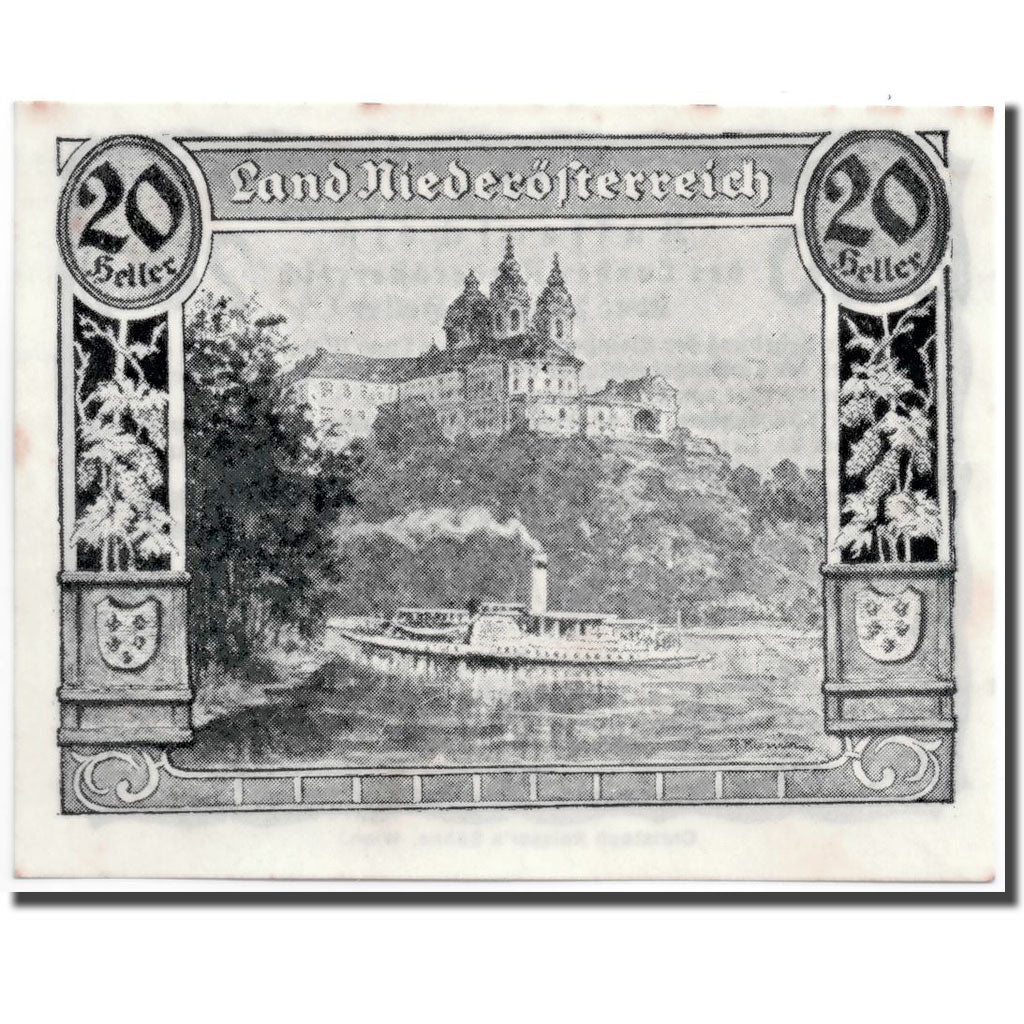 Banknote, Austria, Niederösterreich, 20 Heller, paysage, 1920, 1920-04-29